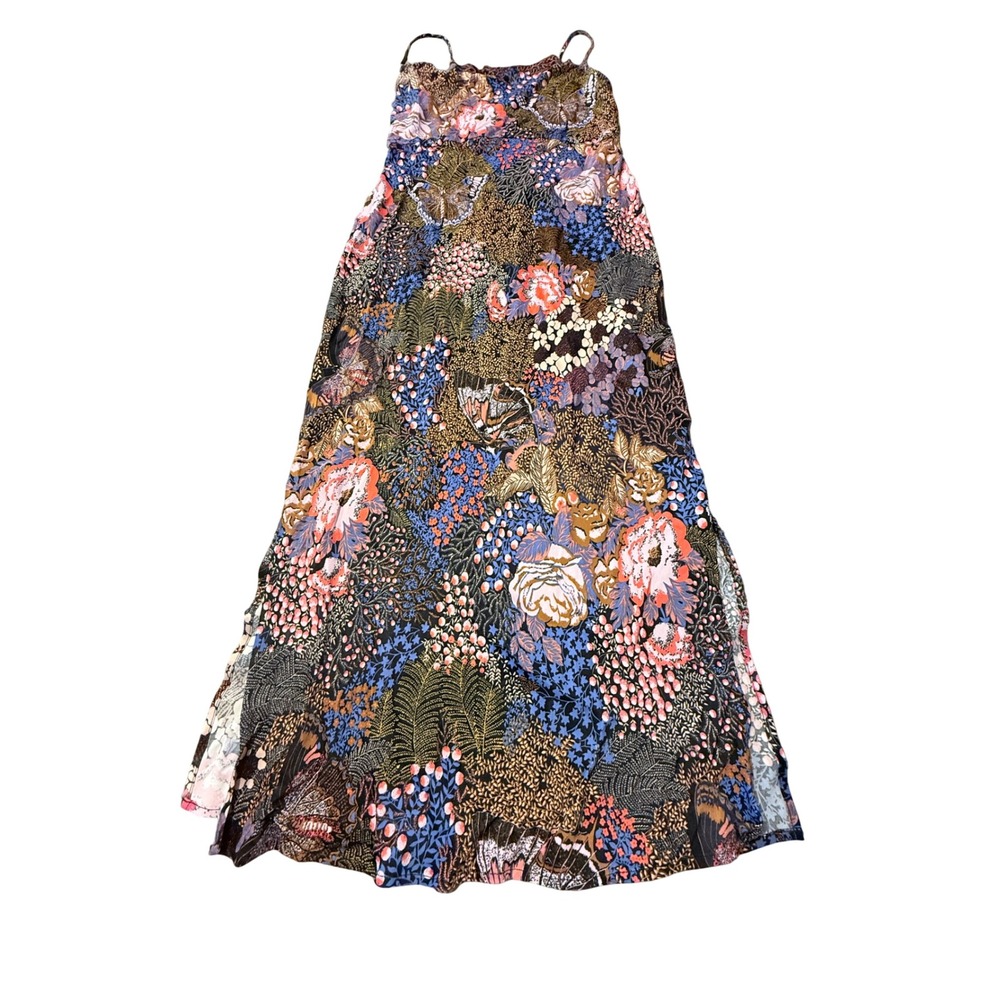 Anthropologie Floral Butterfly Print Maxi Dress Small Multicolor Boho Whimsigoth